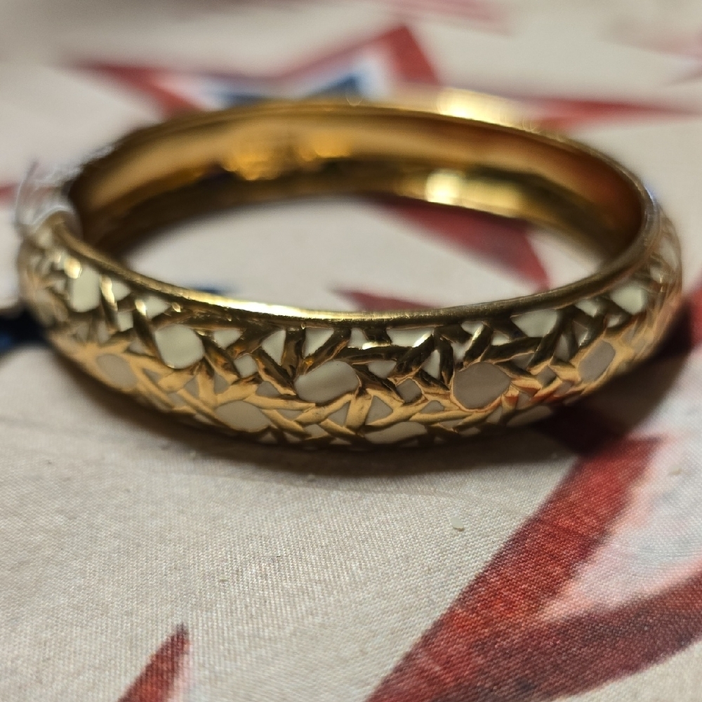 Katr Spade Gold Textured Bangle Bracelet